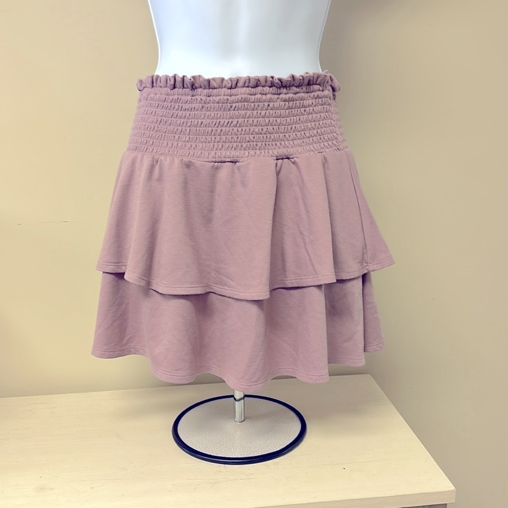 As U Wish Tiered Mauve Skirt